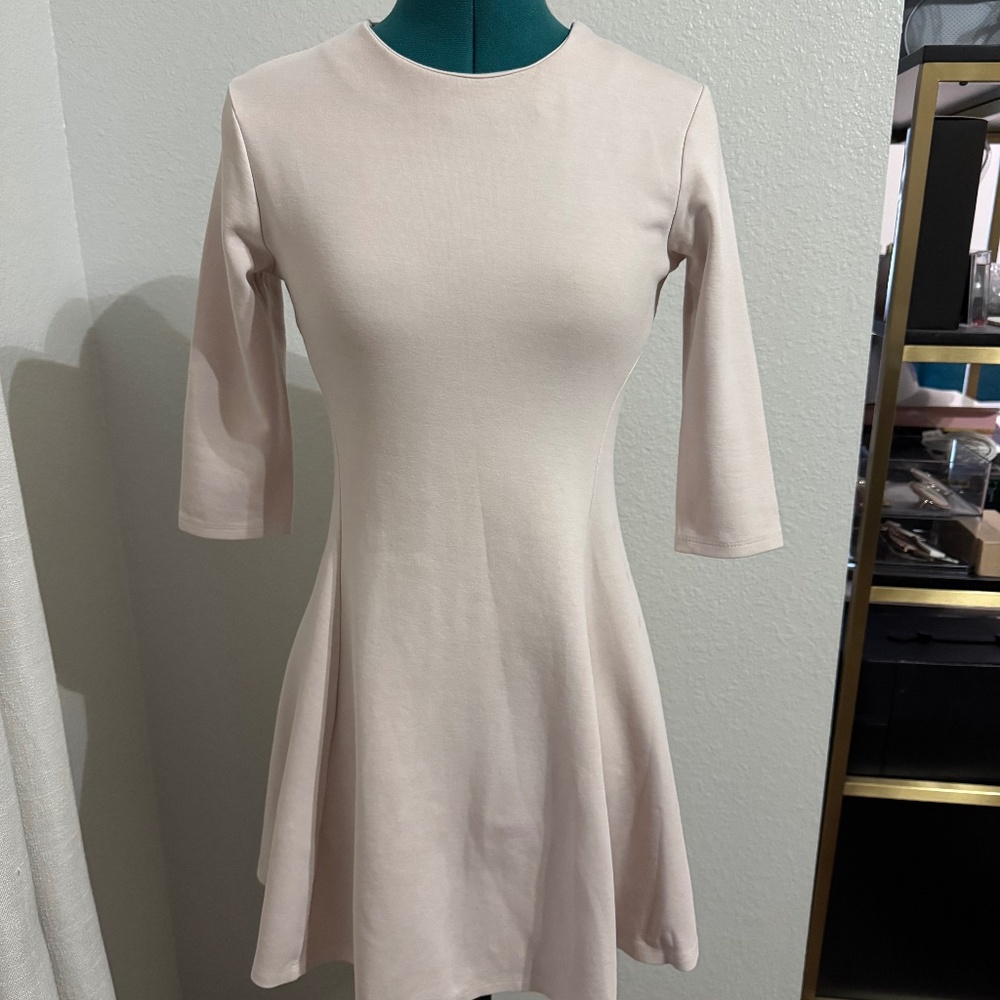 Cream Zara knit half-sleeve Dress